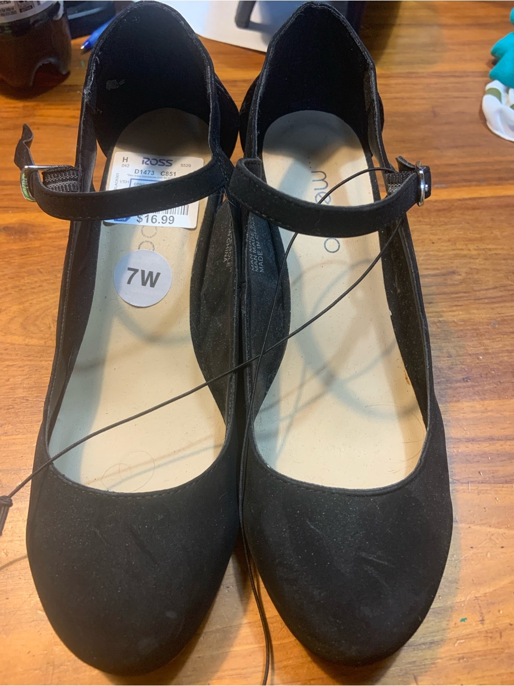 me too Black Mary Jane Heels with Ankle Strap